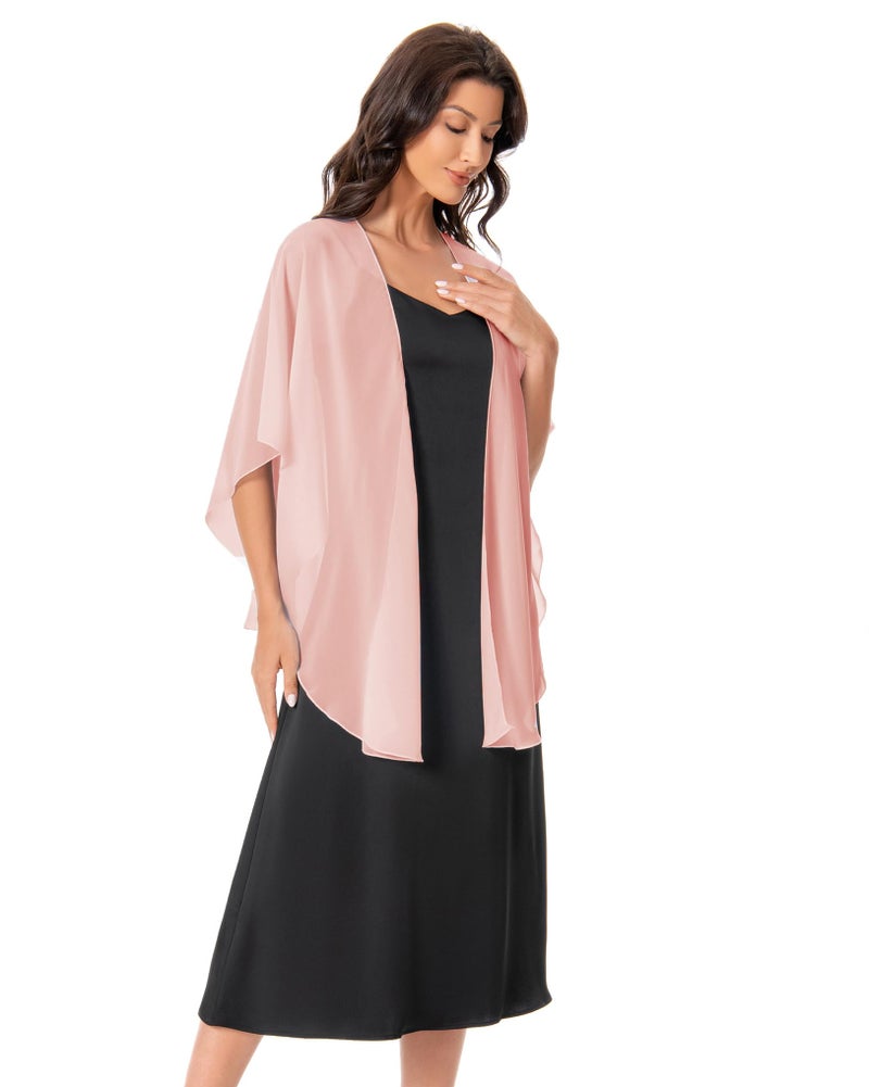 Hotshawl شالات شيفون نسائية من هوتشوال ولفائف، شال سكارف لحفلات الزفاف لفساتين المساء (وردي فاتح) - Image 2
